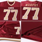 Custom Name Number Personalized Burgundy Old Gold White Football Jersey Authentic Throwback Mesh Team Jersey Personalized