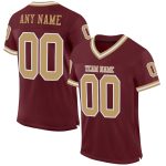 Custom Name Number Personalized Burgundy Old Gold White Football Jersey Authentic Throwback Mesh Team Jersey Personalized