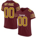 Custom Burgundy and Old Gold-White Football Jersey for Men, Women, Kids - Personalized Sports Apparel Personalized Burgundy