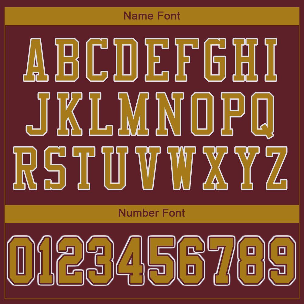 Personalized Burgundy Old Gold-White Football Jersey | Custom Mesh Jersey Personalized Burgundy Old Gold-White Mesh Football - Image 5