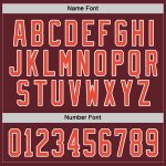 Custom Personalized Orange and White Hockey Jersey in Burgundy Design Personalized Burgundy Orange-White Hockey Jersey
