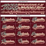 Personalized Vintage Burgundy USA Flag Black Cream Hockey Jersey with Lace Neck Personalized Burgundy Vintage USA Flag Black-Cream
