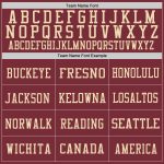 Custom Burgundy Vintage USA Flag Football Jersey with Mesh Cream Design - Authentic Team Jersey with Personalized Name and Number
