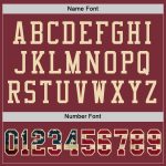 Custom Burgundy Vintage USA Flag Football Jersey with Mesh Cream Design - Authentic Team Jersey with Personalized Name and Number