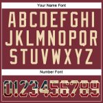 Custom Burgundy Vintage USA Flag T-Shirt with Team Name and Number - Cream Performance Fabric Personalized Burgundy Vintage