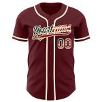 Custom Name and Number Burgundy Vintage Authentic USA Flag Baseball Jersey - Personalized Team Jersey Personalized Burgundy