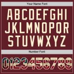 Personalized Burgundy Vintage USA Flag Golf Polo Shirt with Custom Name & Number - Cream Performance Vapor Design Personalized
