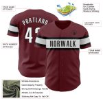 Personalized Burgundy Baseball Jersey with White and Black Details for Customization Personalized Burgundy White-Black Baseball