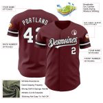 Custom Burgundy Black White Baseball Jersey for Men and Women Personalized Burgundy White-Black Baseball Jersey