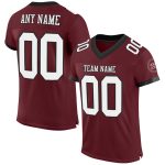 Personalized Authentic Football Jersey - Burgundy White-Black Mesh Design Personalized Burgundy White-Black Mesh Authentic
