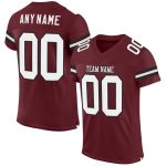 Personalized Burgundy Black White Mesh Football Jersey for Custom Team Apparel Personalized Burgundy White-Black Mesh Football