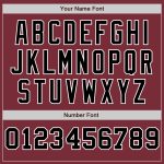 Custom Split Fashion Baseball Jersey with Personalized Name & Number - Burgundy White-Black Pinstripe Design Personalized