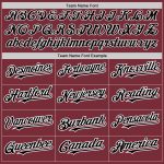 Custom Split Fashion Baseball Jersey with Personalized Name & Number - Burgundy White-Black Pinstripe Design Personalized