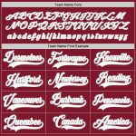 Custom Name and Number Hockey Jersey in Burgundy White-Blue - Personalized Team Jersey Personalized Burgundy White-Blue Hockey