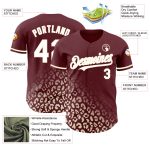Custom Leopard Print Baseball Jersey - Personalized Burgundy White-Cream 3D Pattern Design with Name and Number Personalized
