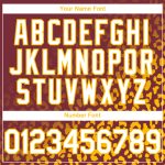 Custom Leopard Print Baseball Jersey with 3D Pattern, Personalized Burgundy and White-Gold Design, Team Name and Number Personalized