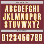 Custom Burgundy Baseball Jersey with White-Gold Accents - Perfect for Team or Personal Use Personalized Burgundy White-Gold