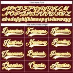 Custom Name and Number Burgundy White-Gold Hockey Lace Neck Jersey - Personalized Team Apparel Personalized Burgundy White-Gold