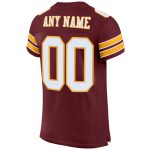 Custom Name and Number Football Jersey - Personalized Burgundy White-Gold Authentic Mesh Team Jersey Personalized Burgundy