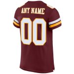 Customizable Burgundy White Gold Football Jersey - Authentic Mesh Design Personalized Burgundy White-Gold Mesh Authentic