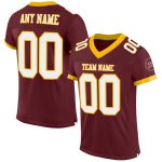 Personalized Burgundy White Gold Football Jersey for Men Women Kids - Custom Mesh Jersey 3 Personalized Burgundy White-Gold