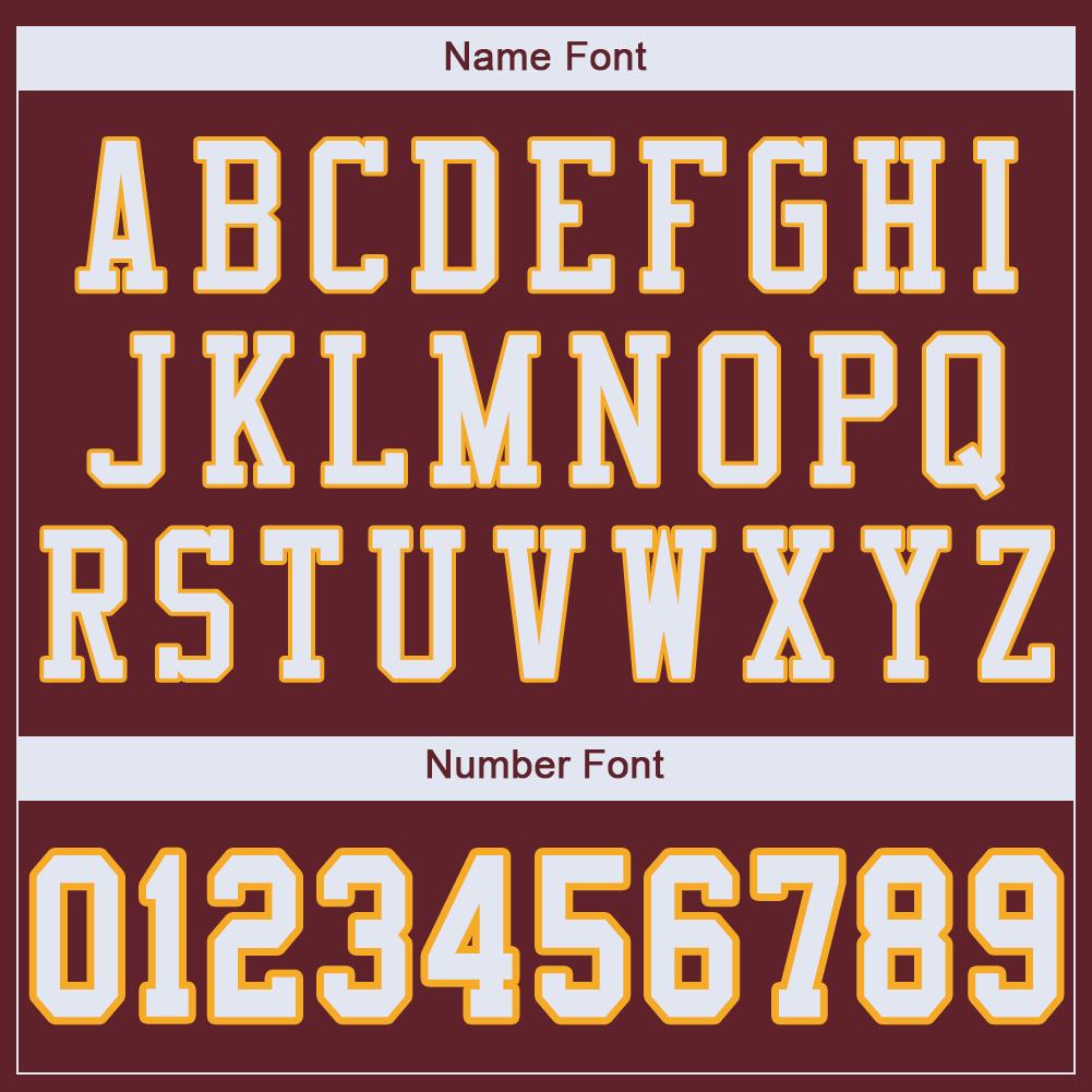 Personalized Burgundy White Gold Football Jersey Mesh Design for Men and Women Personalized Burgundy White-Gold Mesh Football - Image 5