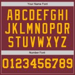 Personalized Burgundy White Gold Pinstripe Baseball Jersey - Split Fashion Design Personalized Burgundy White-Gold Pinstripe