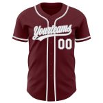 Custom Name and Number Baseball Jersey - Personalized Burgundy White-Gray Authentic Team Jersey Personalized Burgundy White-Gray