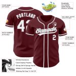Personalized Burgundy White Gray Baseball Jersey for Men and Women Personalized Burgundy White-Gray Baseball Jersey