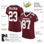 Custom Name and Number Authentic Football Jersey - Personalized Burgundy White-Gray Mesh Team Jersey Personalized Burgundy