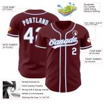 Custom Authentic Baseball Jersey with Personalized Name & Number - Burgundy and Light Blue Team Jersey Personalized Burgundy