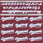 Custom Authentic Baseball Jersey with Personalized Name & Number - Burgundy and Light Blue Team Jersey Personalized Burgundy