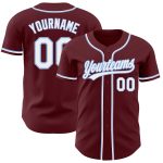 Personalized Burgundy Light Blue Baseball Jersey for Men and Women Personalized Burgundy White-Light Blue Baseball Jersey