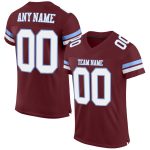 Personalized Burgundy Light Blue Mesh Football Jersey for Custom Team Apparel Personalized Burgundy White-Light Blue Mesh