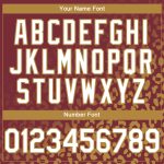 Personalized 3D Leopard Print Fade Baseball Jersey in Burgundy White-Old Gold Fashion Personalized Burgundy White-Old Gold