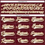 Custom Name and Number Burgundy White Old Gold Hockey Lace Neck Jersey - Personalized Team Apparel Personalized Burgundy