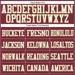 Personalized Football Jersey in Burgundy, White, and Old Gold Mesh - Authentic Design Personalized Burgundy White-Old Gold
