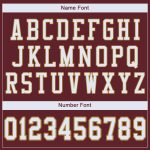 Custom Name Number Burgundy White Old Gold Football Jersey - Personalized Authentic Team Jersey Personalized Burgundy White-Old