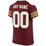 Custom Name Number Burgundy White Old Gold Football Jersey - Personalized Authentic Team Jersey Personalized Burgundy White-Old