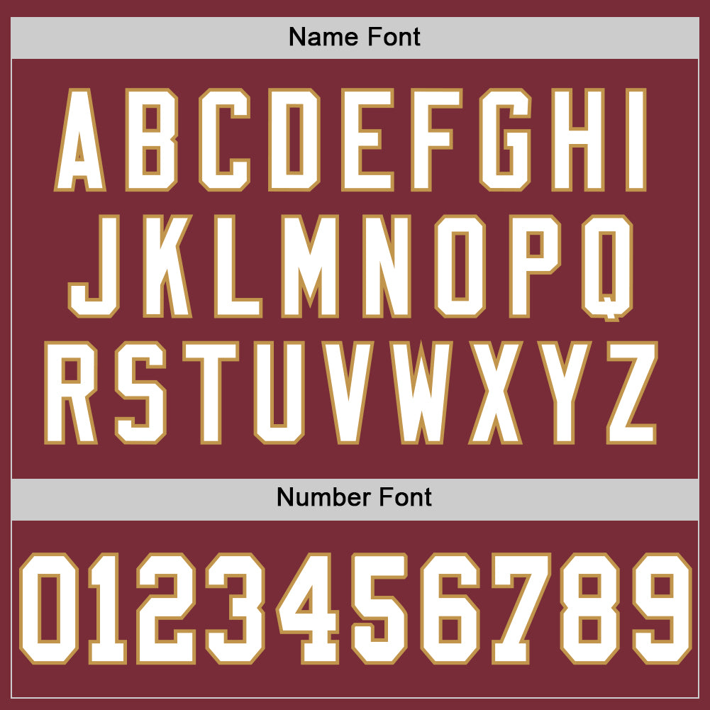 Personalized Burgundy White-Old Gold Mesh Authentic Throwback Football Jersey Team Custom Name and Number Custom Team Football Jersey - Personalized Burgundy and White Old Gold Mesh with Name & Number Personalized Burgundy White-Old - Image 4