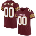 Personalized Burgundy White Old Gold Football Jersey - Custom Mesh Sports Apparel Personalized Burgundy White-Old Gold Mesh