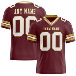 Personalized Burgundy and White Mesh Football Jersey - Custom Old Gold Design, Size 3 Personalized Burgundy White-Old Gold
