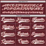 Personalized Hockey Jersey in Burgundy with White and Orange Colors Personalized Burgundy White-Orange Hockey Jersey