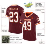 Custom Name Number Authentic Throwback Football Jersey Burgundy White Orange Mesh Personalized Team Jersey Personalized Burgundy