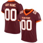 Personalized Burgundy White Orange Mesh Football Jersey for Men Size 2 Personalized Burgundy White-Orange Mesh Football Jersey