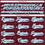 Personalized Burgundy and Sky Blue Hockey Jersey with Lace Neck Personalized Burgundy White-Sky Blue Hockey Lace Neck Jersey