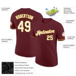 Personalized Performance T-Shirt in Burgundy with White and Yellow Accents Personalized Burgundy White-Yellow Performance