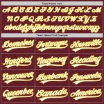 Custom Team Name Number Performance Golf Polo Shirt Burgundy White Yellow Personalized Burgundy White-Yellow Performance