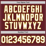 Custom Team Name Number Performance Golf Polo Shirt Burgundy White Yellow Personalized Burgundy White-Yellow Performance