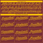 Personalized 3D Fade Washington City Edition Burgundy Yellow Baseball Jersey Personalized Burgundy Yellow 3D Washington City